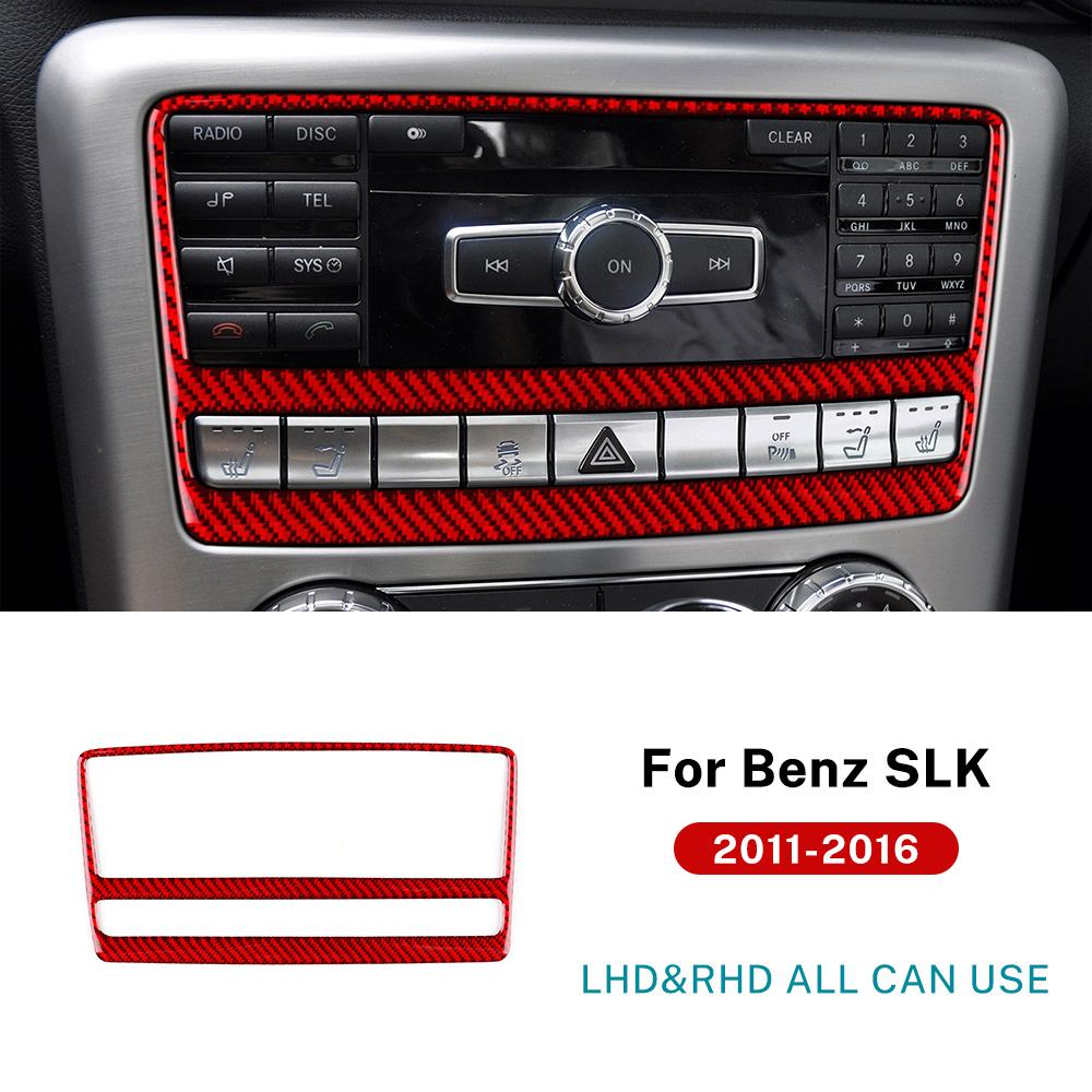 For Mercedes Benz SLK R172 2011 2012 2013 2014 2015 2016 Car Central Control CD Panel Real Soft Carbon Fiber Trim Sticker