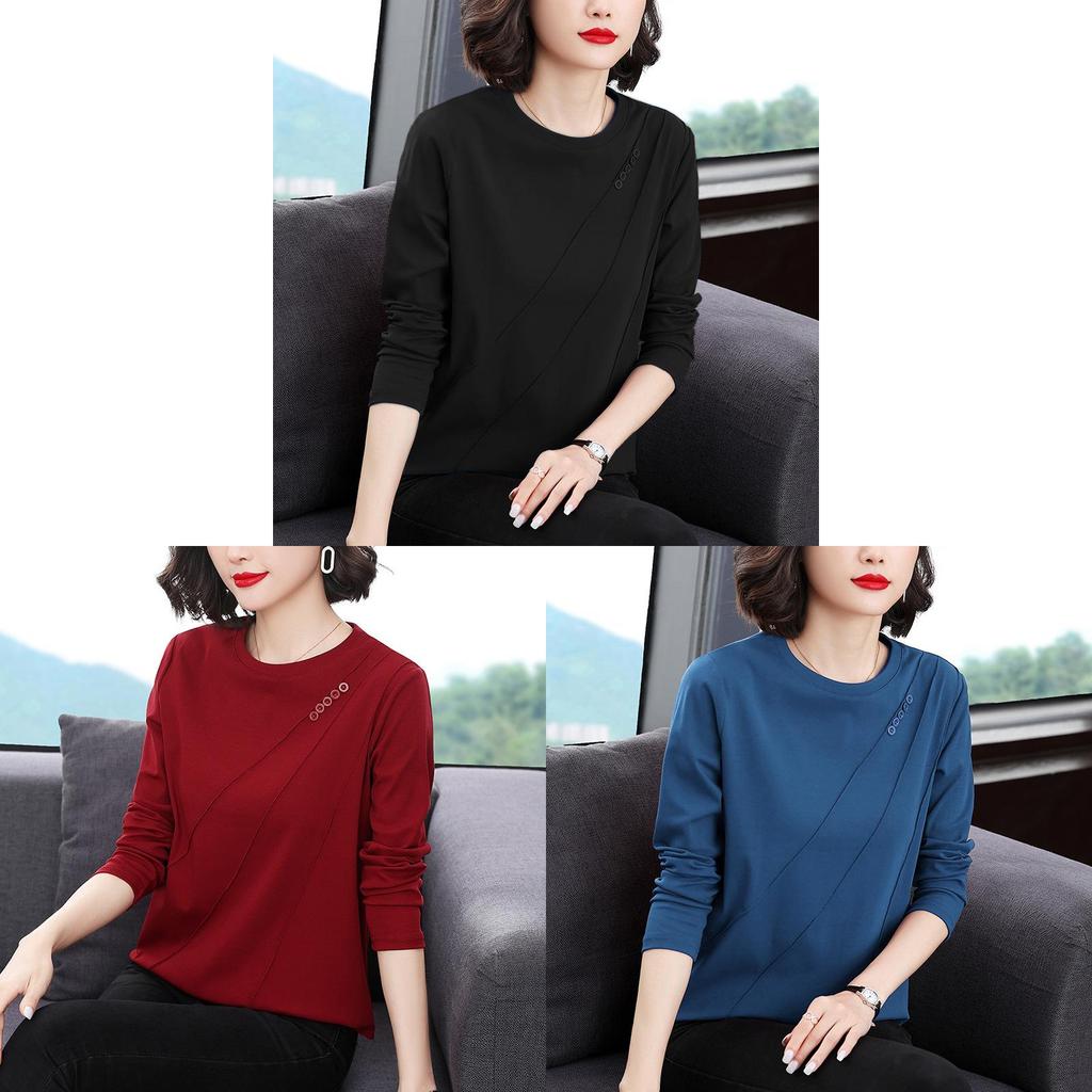Womens Long Sleeve T Shirt With Polyester Fabric Casual Comfortable For Spring Autumn