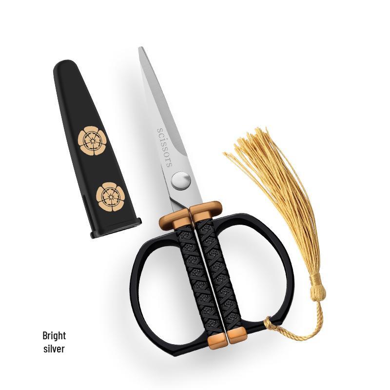 

Многофункциональные ножницы с плетёной ручкой: Идеально для красоты, искусства, пошива одежды, стрижки бороды и бровей, парикмахерского дела, с кисточками серебряный