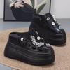 Fashion 11CM Chunky Platform Sandals for Women Summer Thick Bottom Clogs Slippers Woman Closed Toe Non-Slip Beach Garden Shoes Slide