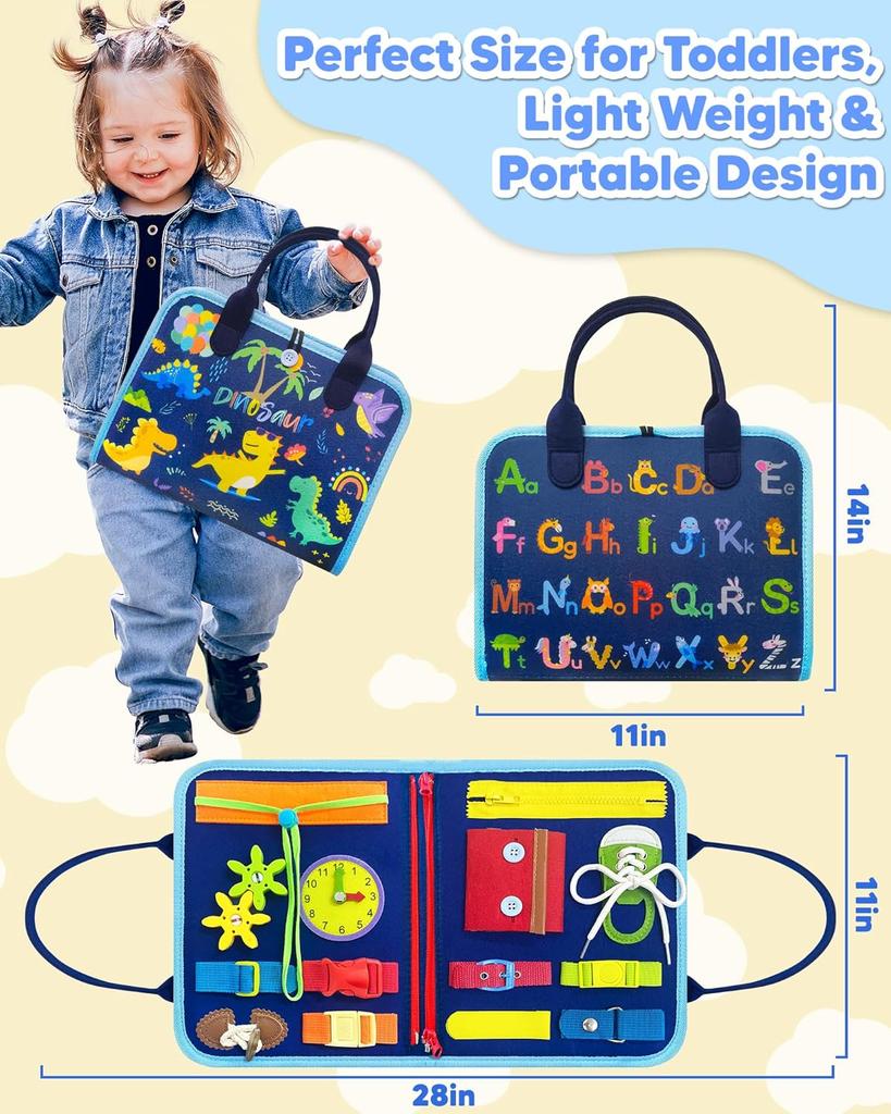 Busy Board Montessori Toys for Toddler Boy Birthday Gifts, Busy Book Sensory Learning Toys for Toddlers