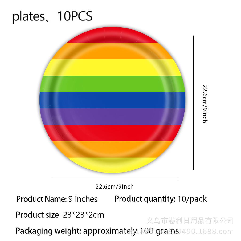 Rainbow Themed Birthday Party Supplies Rainbow Party Decoration Banner Flag Party Tablecloth Paper Plate Paper Cup