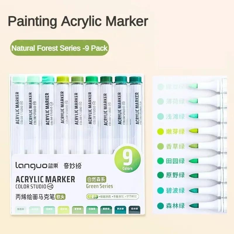 81/72/63/9 Colors Acrylic Paint Marker Pen DIY Painting Drawing for Card Ceramic Stone Mug Glass Fabric Art Supplies Stationery