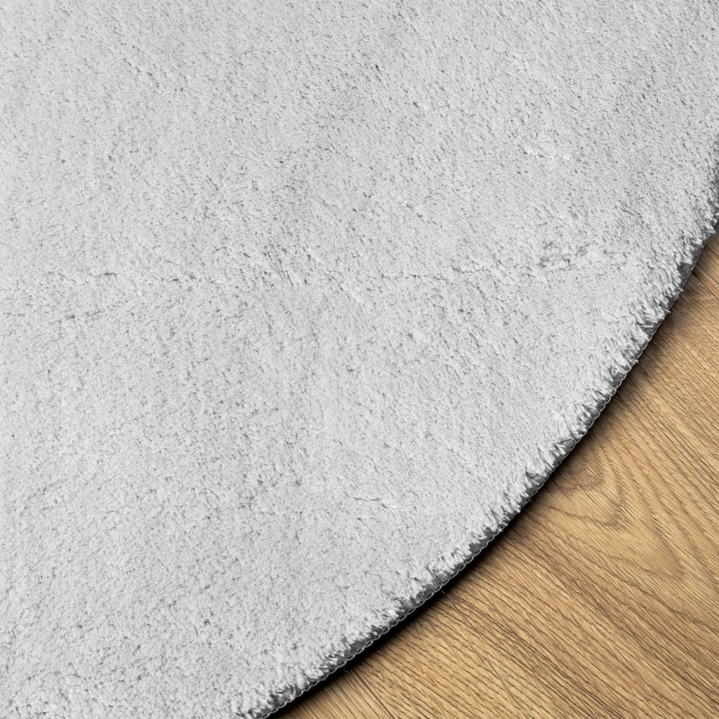 HUARTE Rug Short Pile Soft and Washable Gray Ø 80 Cm