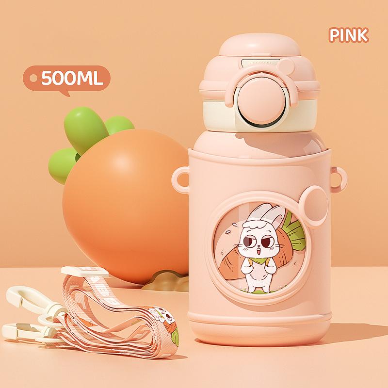 Portable Dual Intelligent Insulated Cup 316 Stainless Steel Water Bottle Straw Cup High Aesthetic Student Drinking Cup 500ml
