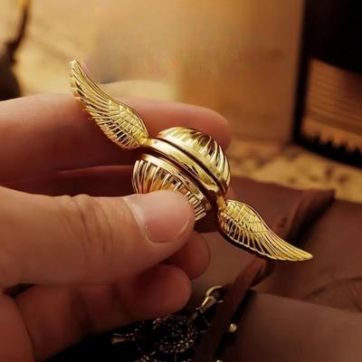 Golden Fingertip Top, Metal Silver Wings, Golden Ball, Mysterious Gift, Home Decoration, Interior Decoration