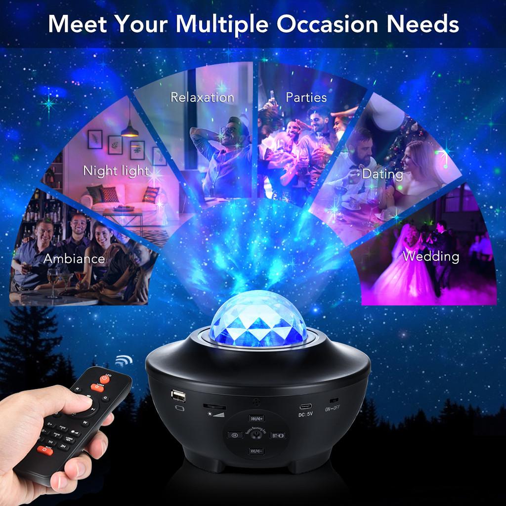 Galaxy Projector Led Light Starry Sky Star Remote Bluetooth Music Lamp Night