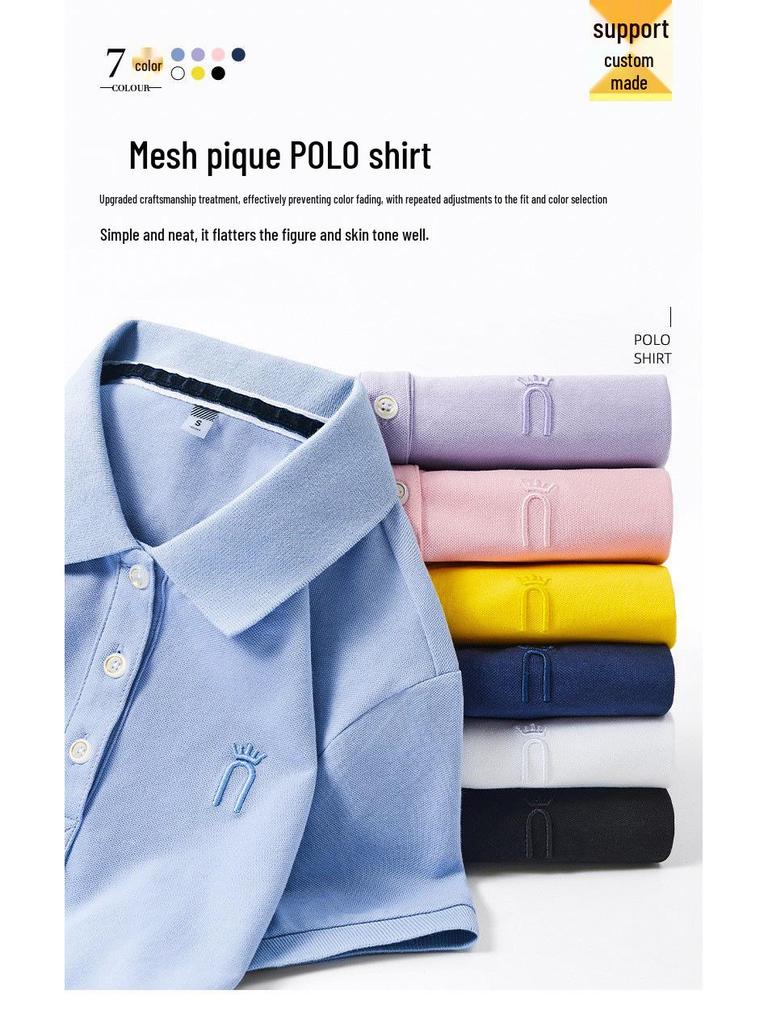 2025 Sommer Damen Stretch Basic Polokragen T-Shirt