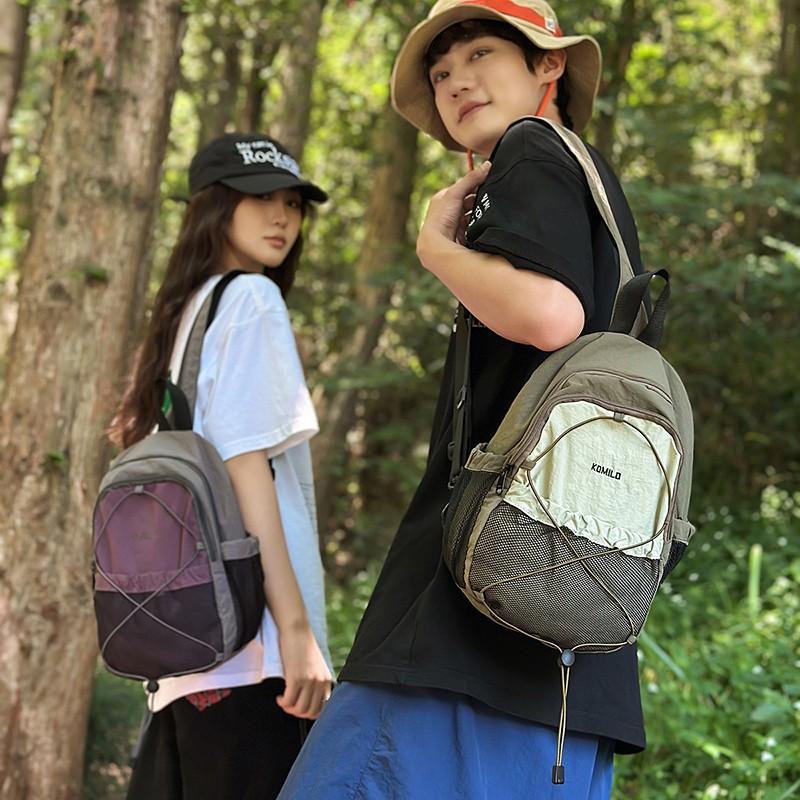 New Outdoor Leisure Backpack, Large Capacity Hiking Travel Bag, Unisex Lightweight Backpack, Chest Bag Dual-use