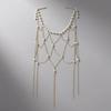 Zircon Pearl Headpiece Hollow Headpiece Tassel Hair Chain High-End Style Bridal Head Chain  Wedding