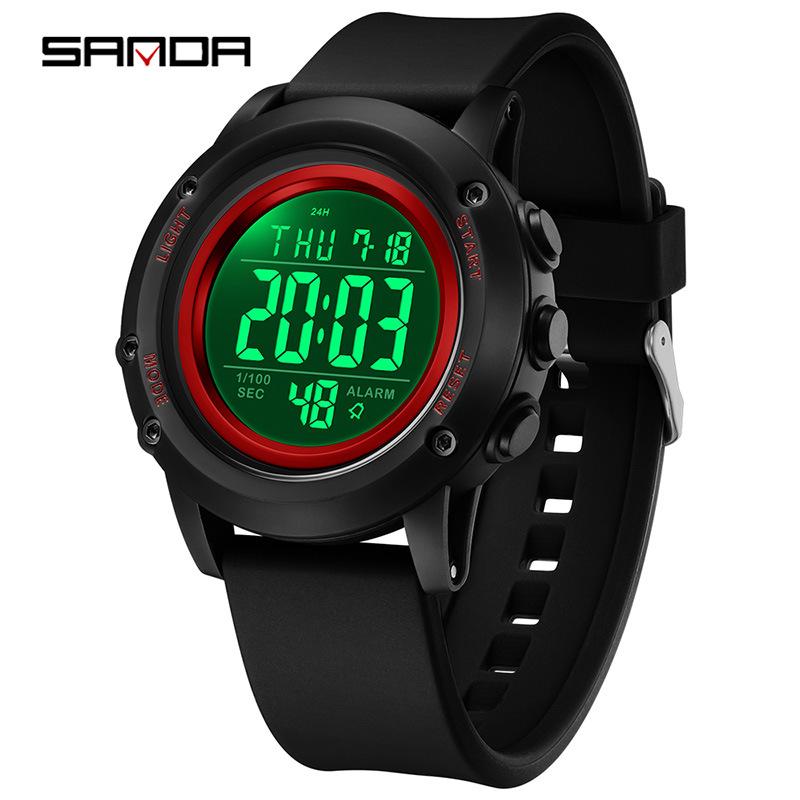 Sanda Men s Waterproof Luminous Sports Wristwatch - Simple Multifunctional Electronic Watch