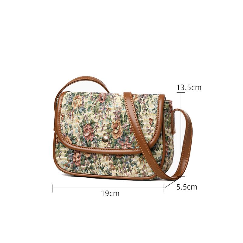 Yogodlns Hochwertige Damen Umhängetaschen Neue Retro Blumen Messenger Bags Damen Ein-Schulter Kleine Quadratische Taschen