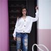 Winter single-breasted solid color knitted women's European and American knitted cardigan loose sweater women