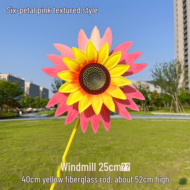 Children's Double-Layer Rotating Sunflower Pinwheel Outdoor Decoration