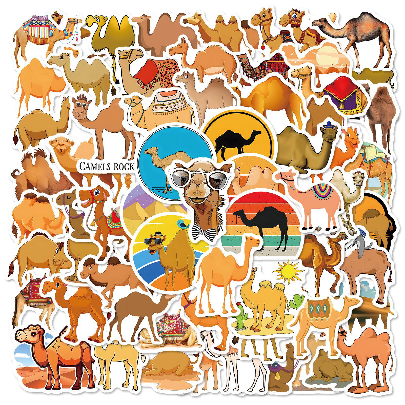 60 Cute Cartoon Camel Graffiti Stickers for Suitcase and Laptop Decoration (60 Sheets)