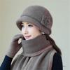 Middle-aged and Elderly Women's Plush Hat Winter Plush Thickened Thermal Ear Protection Hat Foreign Fashion Mother Knitted Cotton Hat