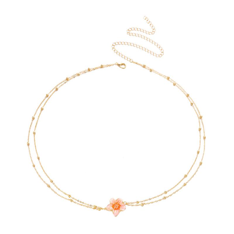 

Double Layer Beaded Metal Flower Waist Chain Women Sexy Belly Body Chain Summer Beach Vacation Jewelry Gifts