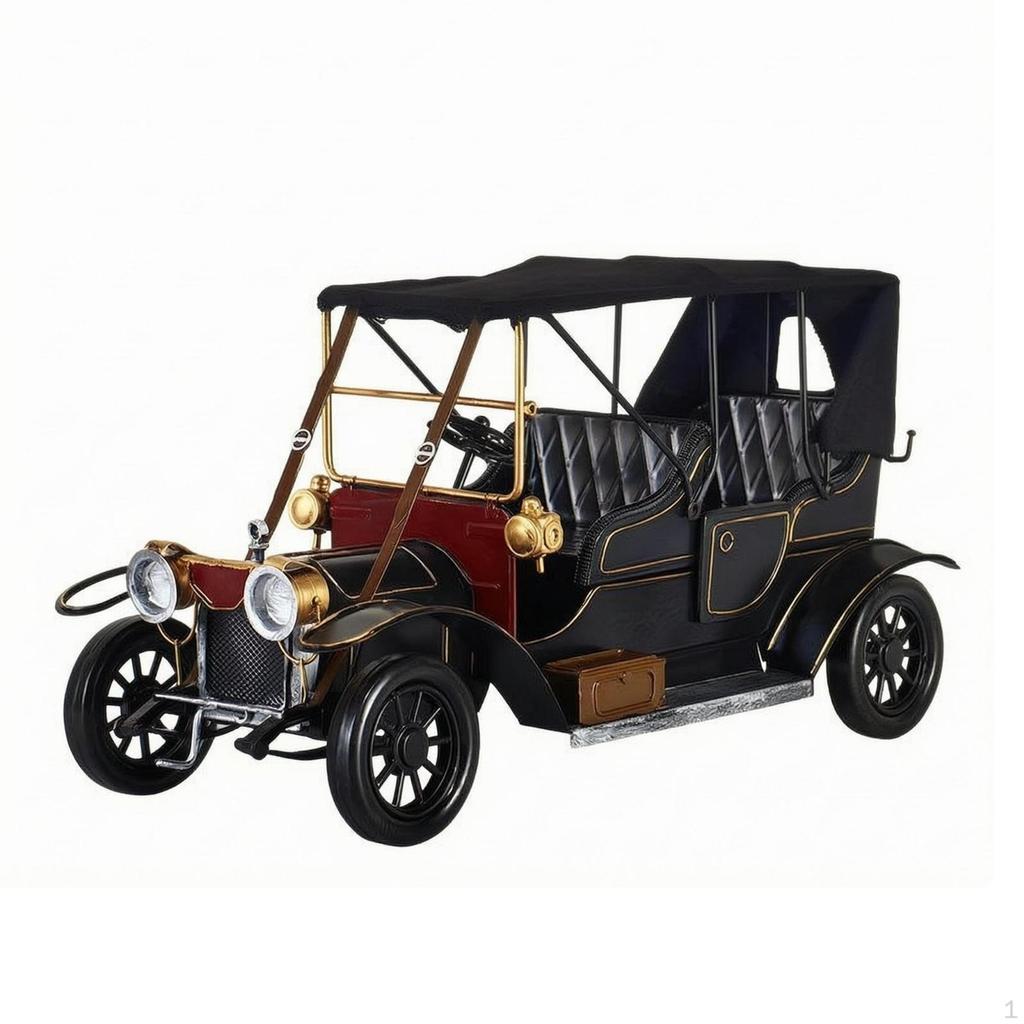 Metal Vintage Car Model Handmade Retro Golden EmbellishmentTone Trim Home Decoration