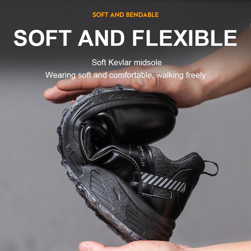 Insulation 6KV Black Leather Work Safety Shoes For Men Anti Smashing Steel Toe Cap Boots Non-slip Indestructible Male Footwear