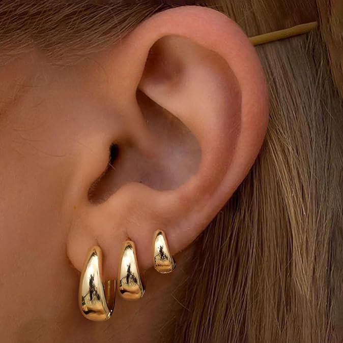 Orecchini a clip in rame color argento placcato oro 14k a forma di cerchio - Orecchini di alta qualità
