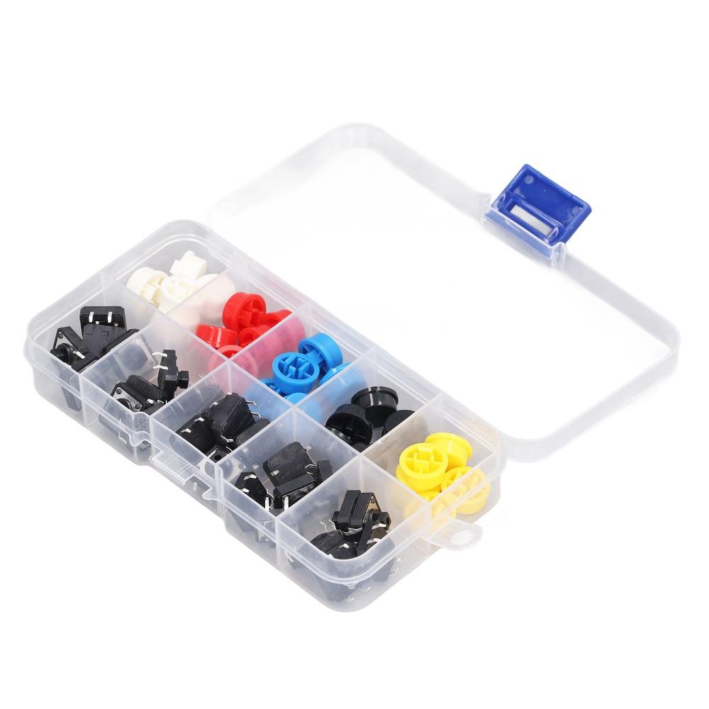 25 PCS 4 Pin SMD PCB Micro Switch Round Shape Tactile Push Button Kit  Microcontrol