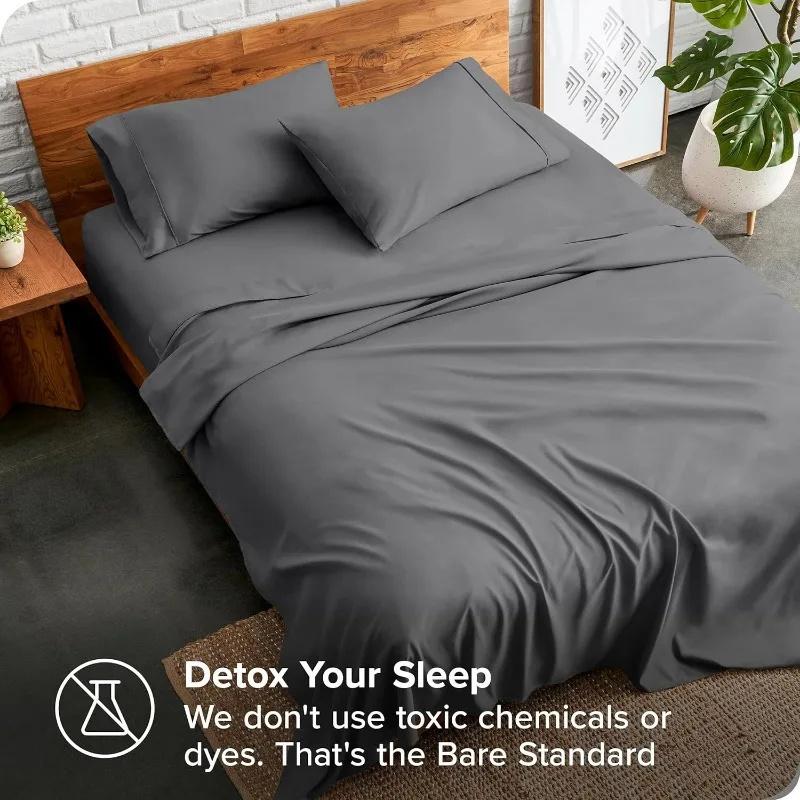 4 Piece Bed Sheet Set Microfiber Queen Sheet Set Hotel Luxury Bed Sheets Extra Soft With Fitted Sheet Flat Sheet & Pillowcases