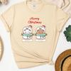 Kawaii SnowUnisex Bubu Dudu Christmas Graphic Tshirt Trendy Funny Cartoon Panda Printing Women Shirt Fashion Holiday Cotton Tees