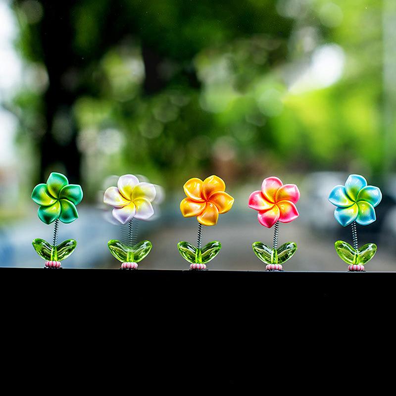 

Creative Car Ornaments Shaking Head Cute Fresh Flower Center Console Rearview Mirror Ornaments Car Accessories