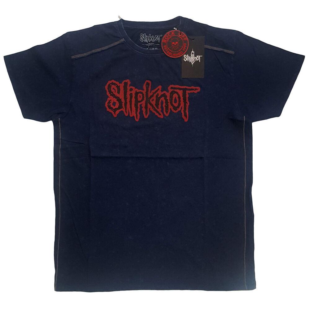 

Синяя футболка унисекс с логотипом Slipknot