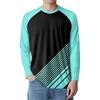 Men's Fashion Printed Raglan Long Sleeve Sports Top