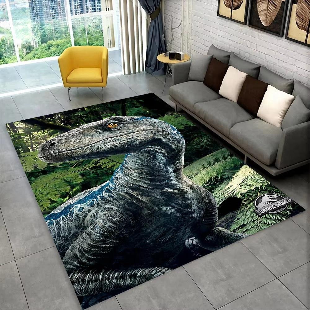 3D J-Jurassic Park Dinosaur Carpet Large Area Rug Bedroom Kids’ Playroom Floor Mat Non-Slip Living Room Decor Fun Sofa Accent
