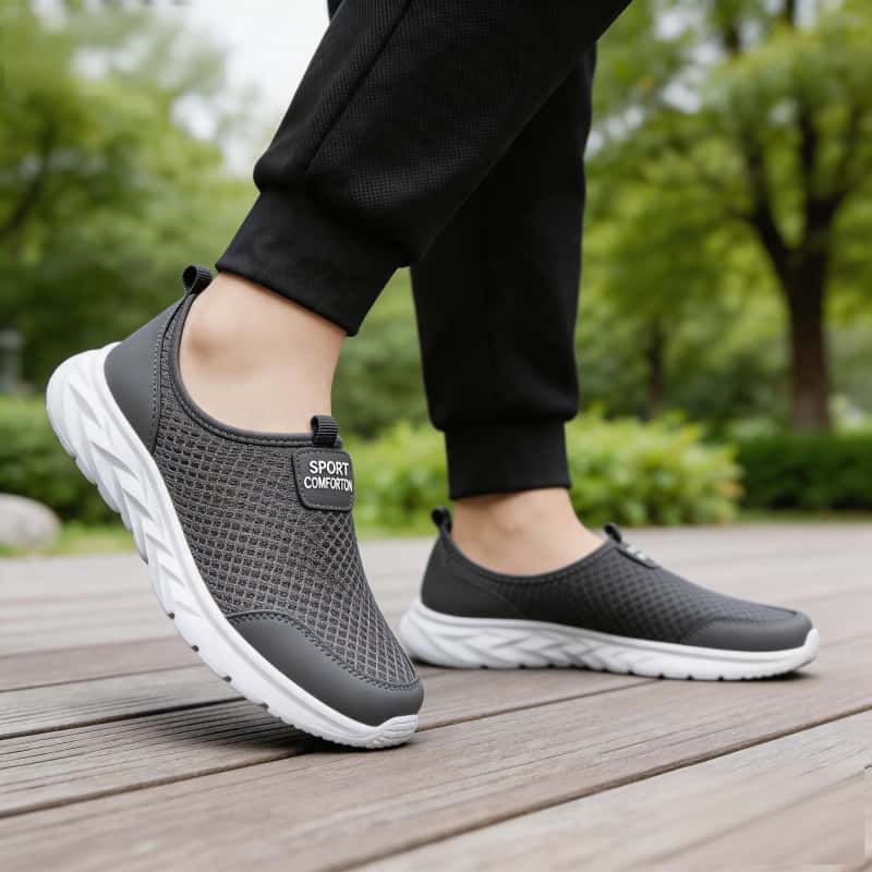 Men'S Shoes Mesh Breathable Tennis Sports Men'S Breathable Mesh Slip-On Casual Shoes Men Sport Shoes Lightweight Mesh