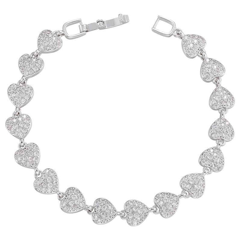 ZHUKOU 8 styles Gold Women's Bracelet CZ Crystal Zircon Shiny Bracelet Women Jewelry VL143