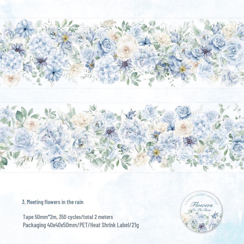 Twilight Floral PET Tape: 6 Styles of Blooming Scenery for DIY Planner Decoration
