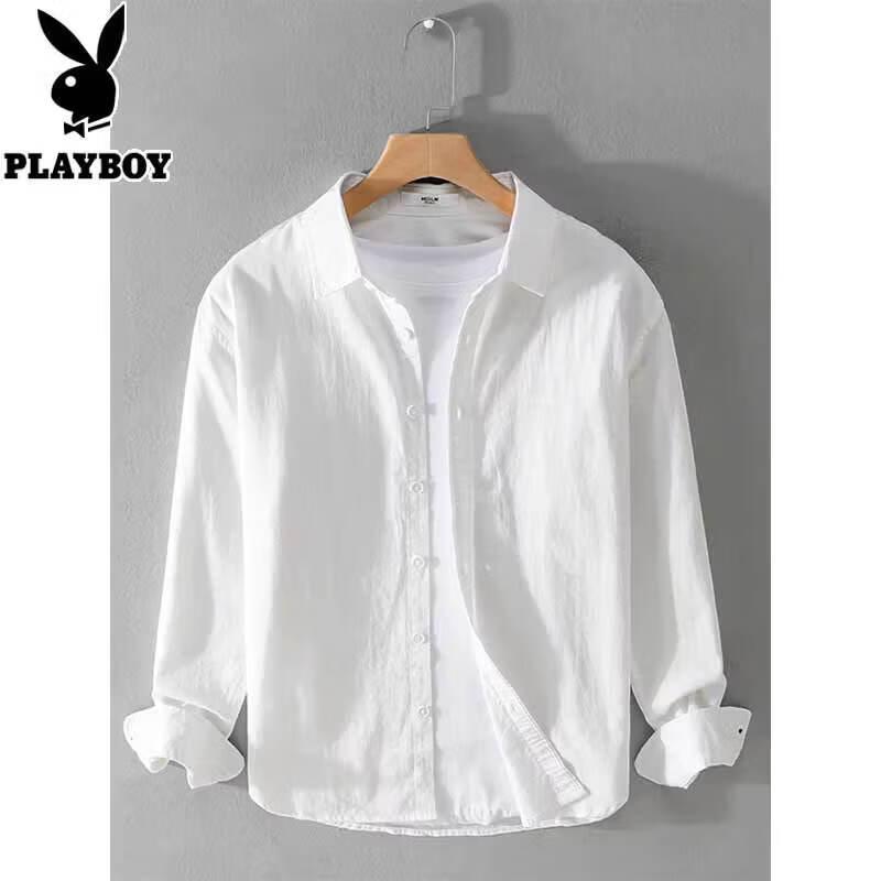 Playboy Men's Pure Cotton Long Sleeve Casual Shirt