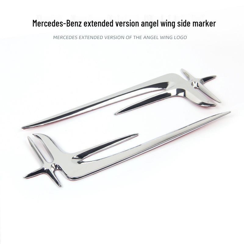 Mercedes-Benz C/E-Class Fender Emblem - Angel Wing Stainless Steel Side Sticker