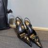 Poplar Forest Same French Beautiful Bag Head Sandals Women's Summer Wear 2025 Thin Heel New High Heels Women's