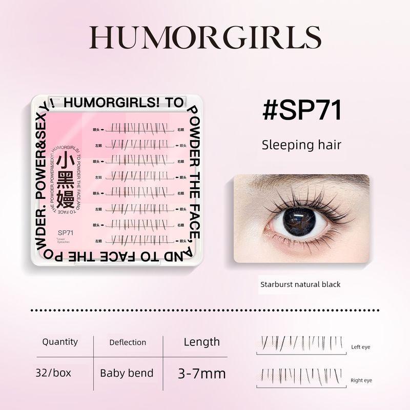

Xiaoheiman Sp71 Lower Eyelashes, Hand-Painted Style, Fine Stem Segmented False Eyelashes, Caramel Color, Black Black