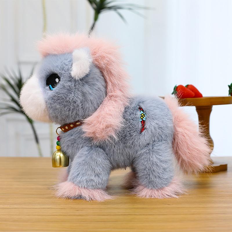 Year of the Horse Simulation Pony Plush Toy Doll Station Pony Doll New Year's Gift Catch Doll Activity Gift