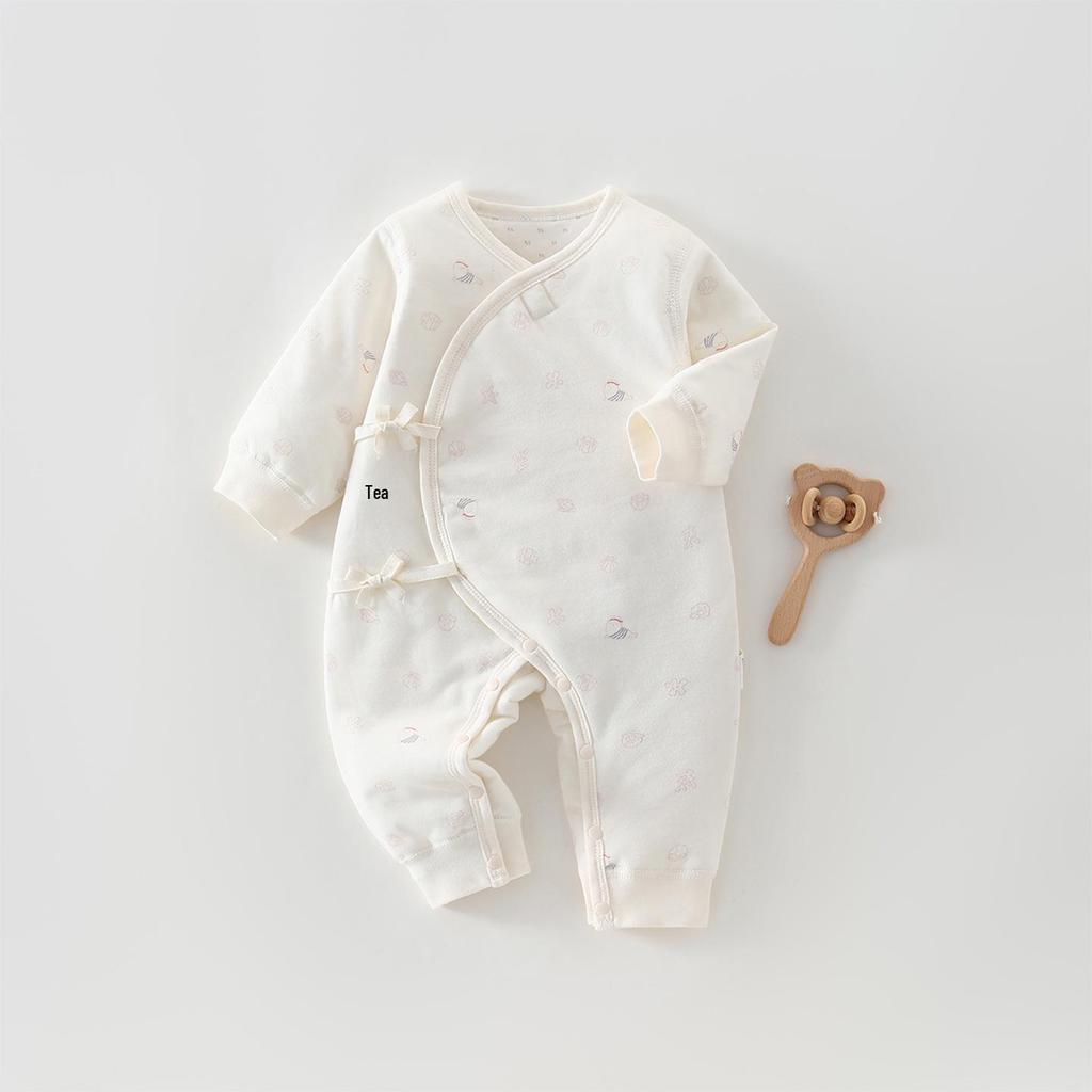 Newborn Cotton Romper & Belly Protection Suit for 0-3 Months - Butterfly Design Crawling Outfit