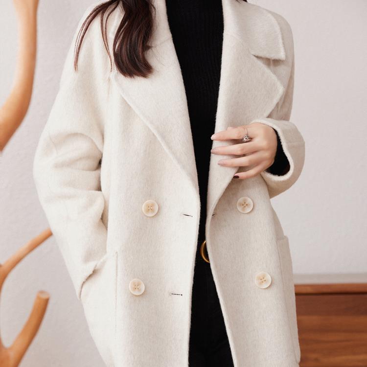 Γυναικείο 2024 Κορεατικό Στυλ Φαρδύ Μακρύ Παλτό Κασμίρ Μινκ Μαλλί - Αδυνατιστικό Παλτό Καρντιγκάν Μεγάλο Μέγεθος