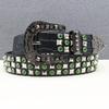 Heavy Industry Western Rhinestone Rivet Belt New Belt Punk European and American Fashionable Versatile Square Rivet