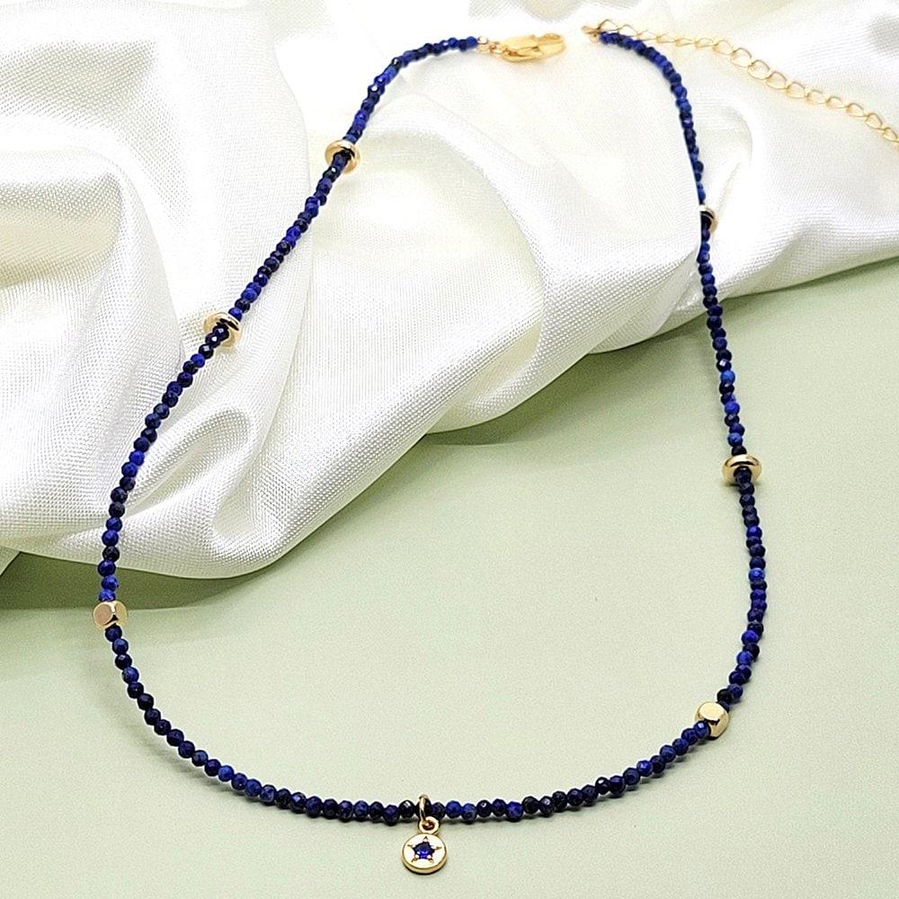 Slim Raw Lapis Lazuli Necklace