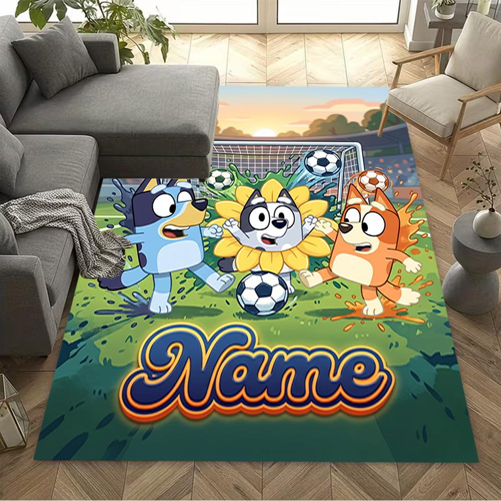 Christmas Football Fun Personalized Name Floor Rug Office Rug Design for Dormitory Balcony Entryway Dining Room Antislip Carpet Decorate Offices
