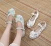 Wanqing 2024 Summer Embroidered Hanfu Women's Bow Shoes with Inner Lift