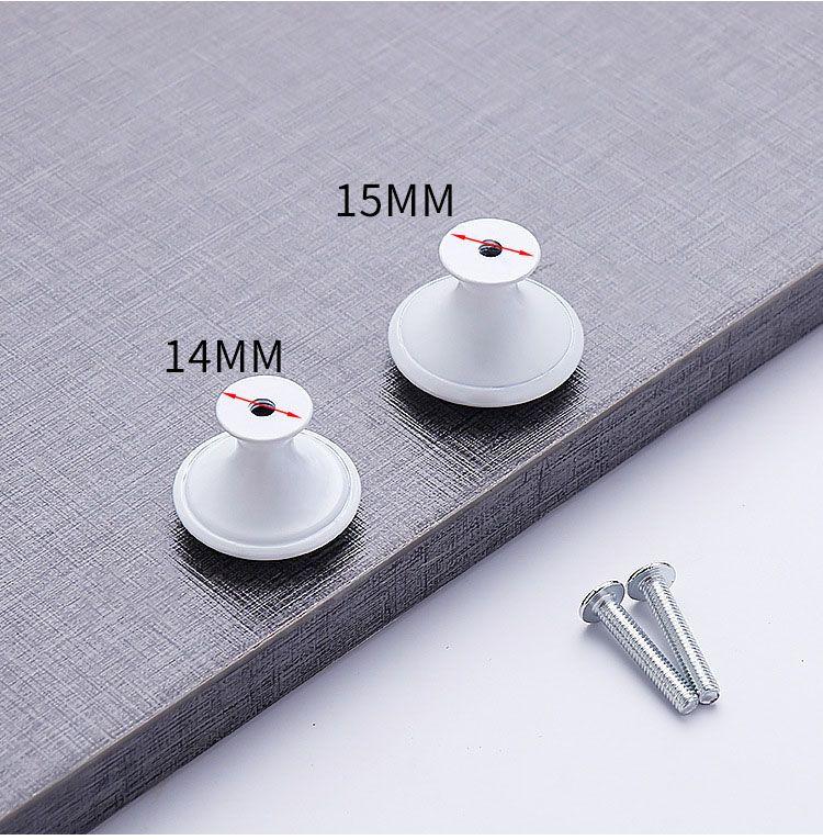 Modern Minimalist European Style White and Black Single-hole Handle Clothes Cabinet Round Stainless Steel Drawer Handle