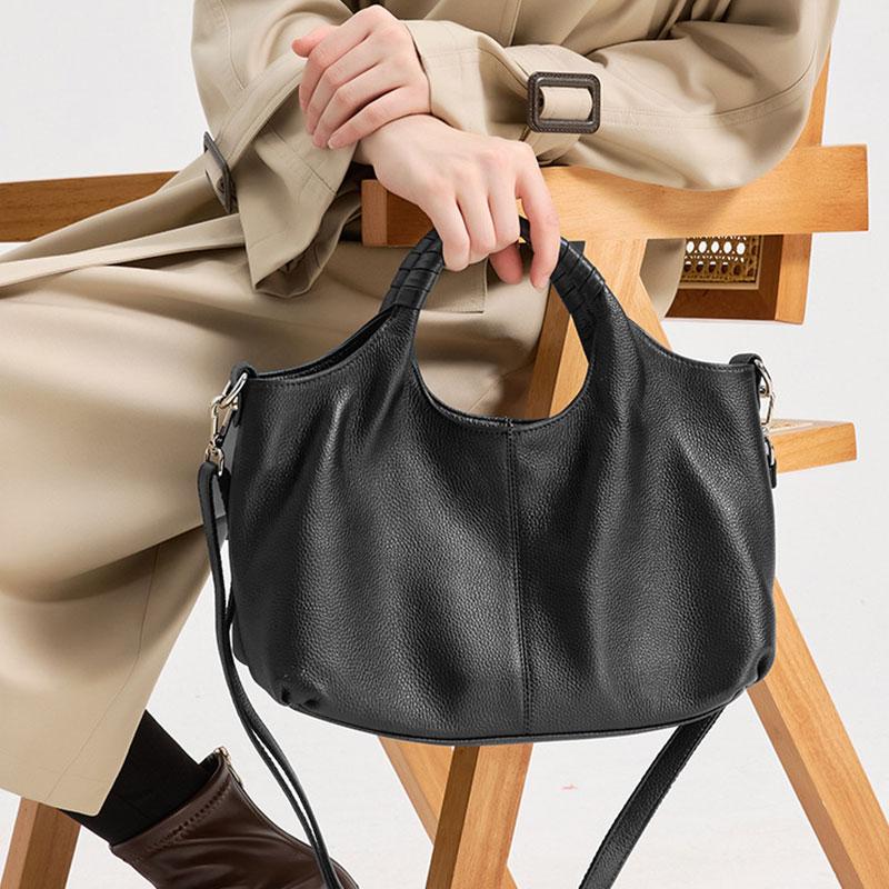 100% Genuine Leather Women's Bag Luxury Designer Large Capactiy Shoulder Bag Women Handbags Versatile Cowhide Crossbody Bags