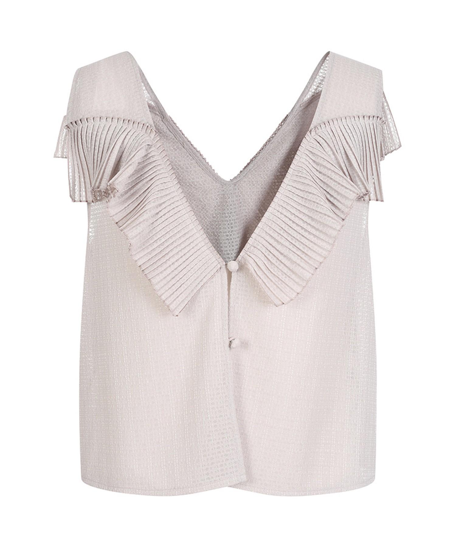Maremonte Pleated Sleeveless Blouse_M234Mbl24S0 L.Beige(Lbg)/Ff