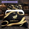 Mexico Footbal Pattern 3 Pieces Bedding Set Soft Microfiber Duvet Cover with Pillow Cases for Bedroom