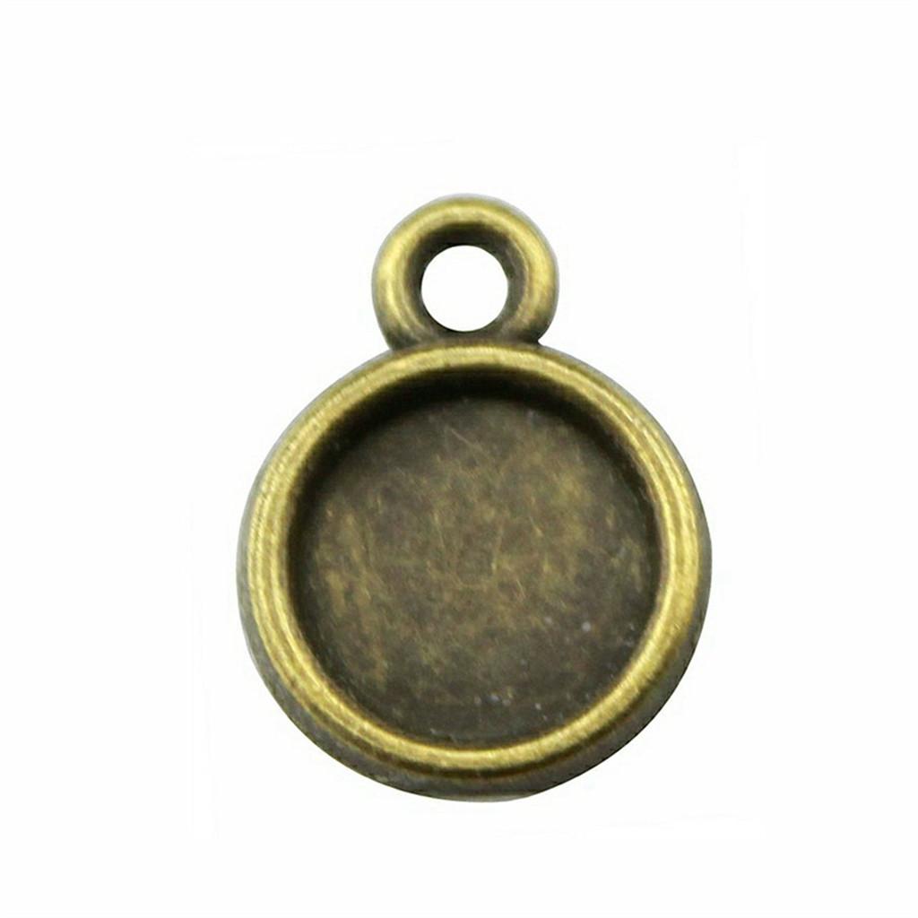 

Fit 8-30mm Size Bases Tray Assorted Cabochon Setting Antique Bronze Zinc Alloy Jewelry Making Craft Part as Pendant Tray A17-20pcs-8mm